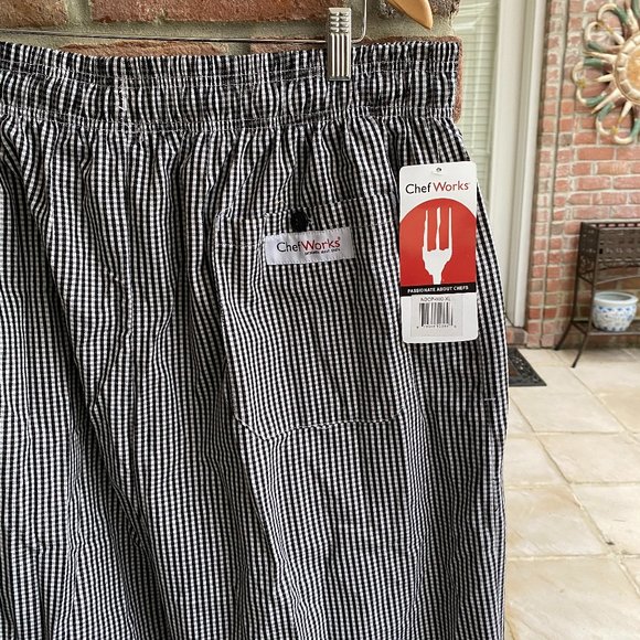 CHEF WORKS Essential Baggy Chef Pants XL NWT - Picture 6 of 10